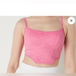 Lace Lightly Lined Corset Top in Black